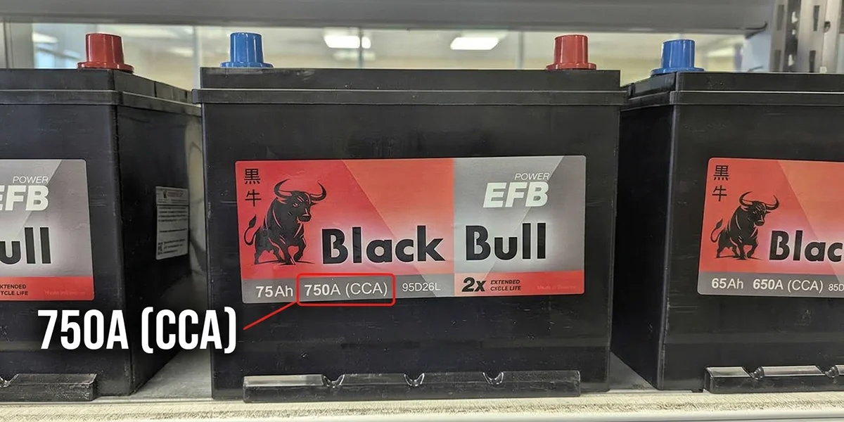 Аккумулятор Black Bull Asia EFB 75 JR, пусковой ток 750A (CCA)
