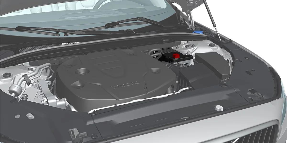 Расположение вспомогательного аккумулятора в Volvo V90