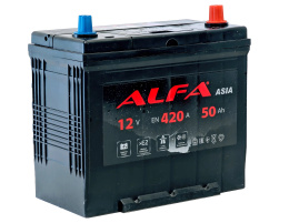 ALFA Asia 50 JR (420A, 236*129*220) тонкие клеммы с бортом