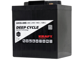 KRAFT 6V-245Ah(C20) L (тяговая) M8 (243*188*275)