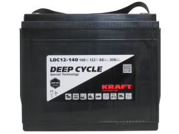 KRAFT 12V-148Ah(C20) L (тяговая) M8 (340*172*286)