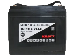 KRAFT 12V-148Ah(C20) L (тяговая) M8 (340*172*286)