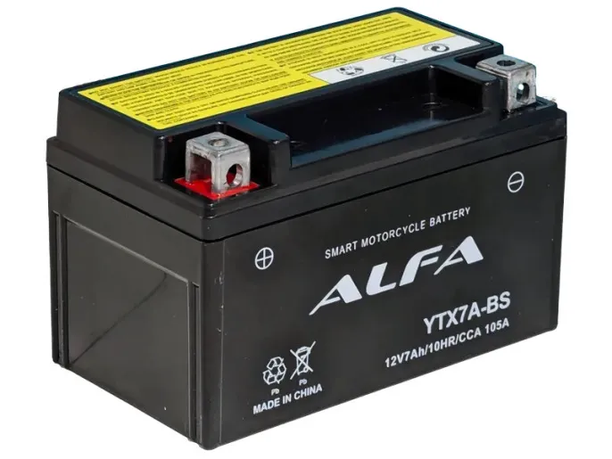 Аккумулятор ALFA YTX7A-BS 7Ah (105A 150*87*94)