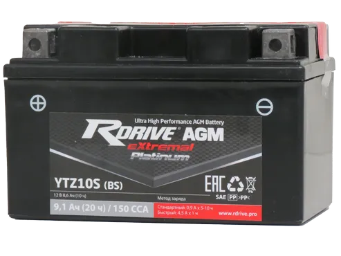 RDrive eXtremal Platinum YTZ10S-BS 9,1Ah (150А 150*87*93)