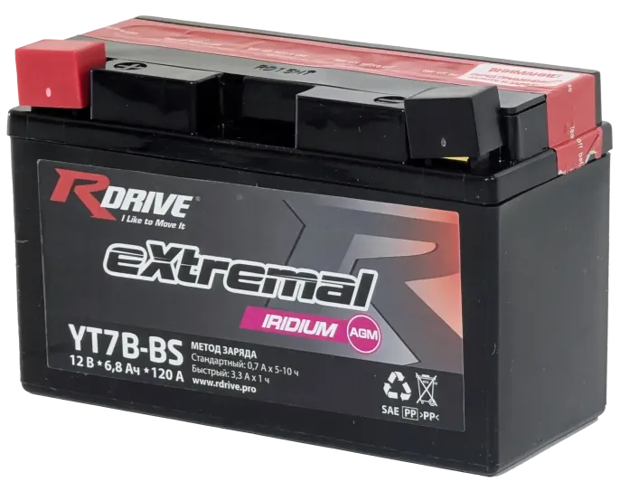RDrive eXtremal Iridium YT7B-BS 6,5Ah (120А 150*65*93)