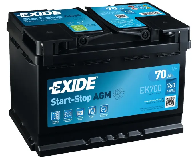 Exide AGM 70 R (760A, 278*175*190)
