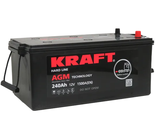 KRAFT AGM 240 (3) евро +/- (1500A, 518*260*223)