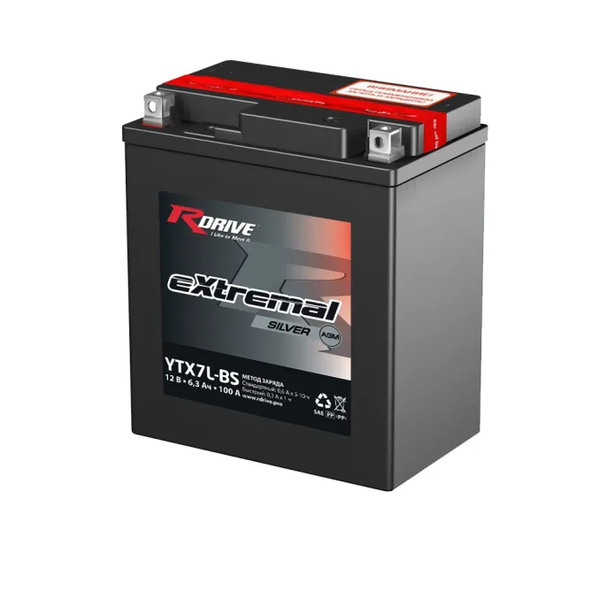 RDrive eXtremal Silver YTX7L-BS 6,3Ah (100А 114*70*130)