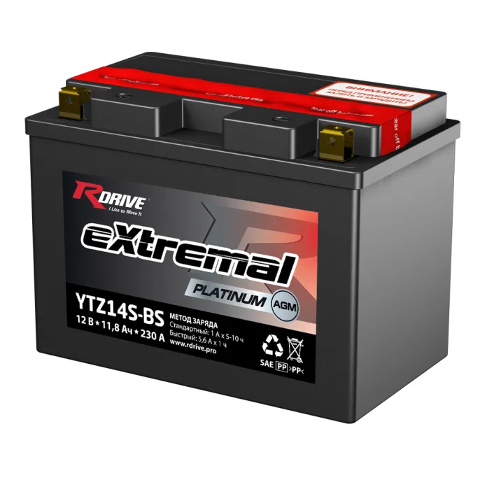 RDrive eXtremal Platinum YTZ14S-BS 11,8Ah (230А 150*87*110)