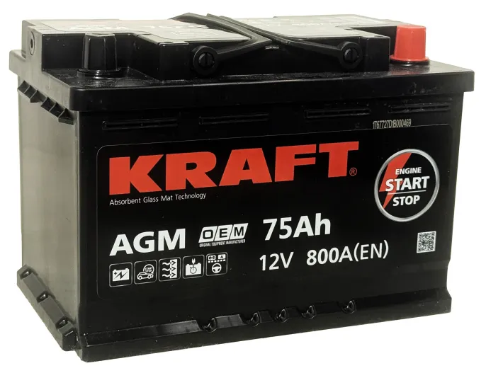 KRAFT AGM 75 R (800A, 278*175*190)