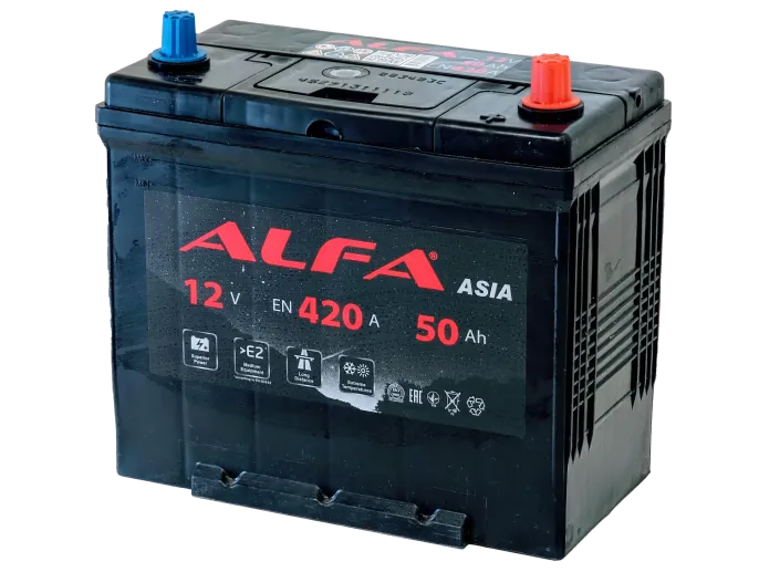 ALFA Asia 50 JR (420A, 236*129*220) тонкие клеммы с бортом