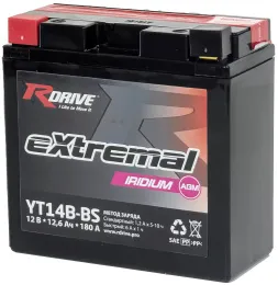 RDrive eXtremal Iridium YT14B-BS 12Ah (180А 150*70*130)