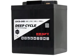 KRAFT 6V-245Ah(C20) L (тяговая) M8 (243*188*275)
