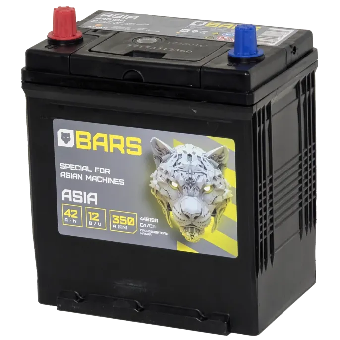 BARS Asia 42 JL (350A, 186*129*220) тонкие клеммы с бортом